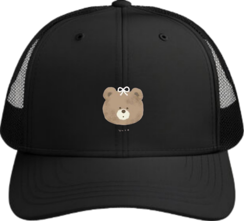 bear Baseball cap Black  3