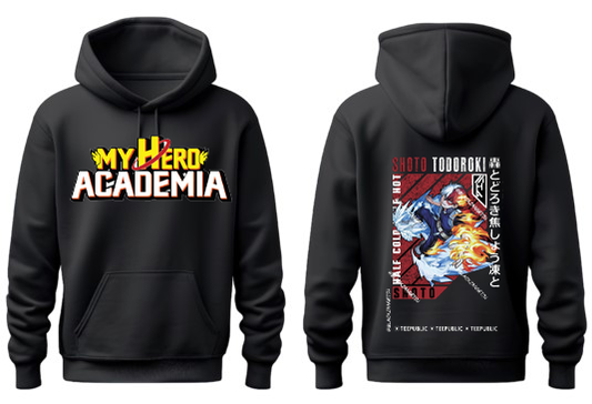Boku no hero academy bnha One Size hoodie Black Back 3