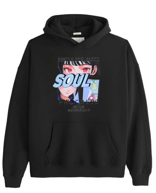 RANDOM ANIME GIRL Oversize  Hoodie Black 3