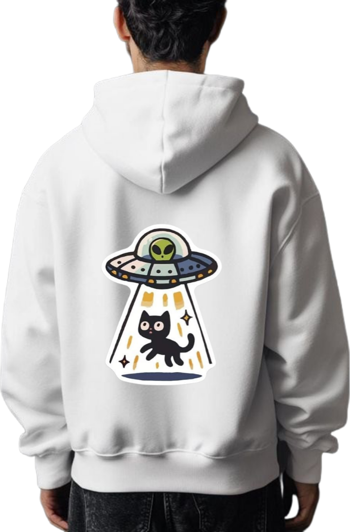 aliens Oversize Hoodie Back White 3