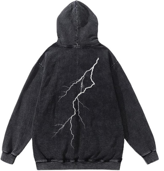 Goth Oversize  Hoodie Washed gray Back 3