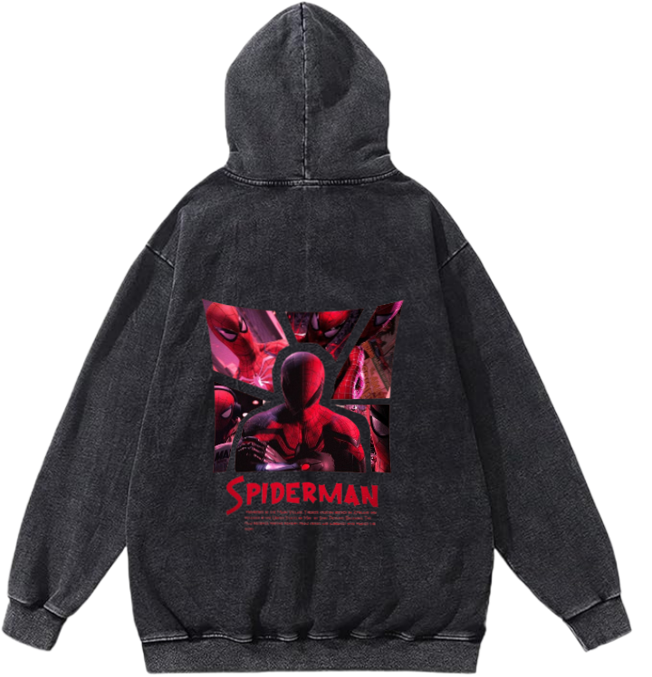 Spiderman One Size hoodie Washed Back 3