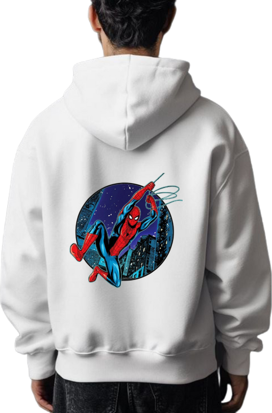 Spiderman One Size hoodie White Back 3