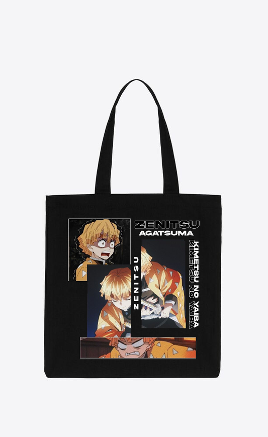 Anime Demon slayer nezuko tanjiro tote bag Black 3