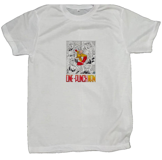One-Punch Man t- shirt fat White 3