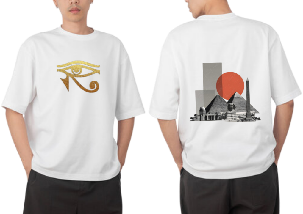 Egypt t- shirt Over Size White Back 3