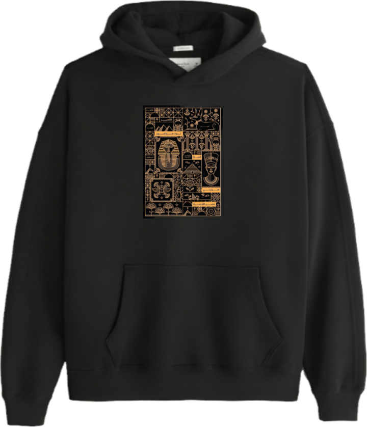Egypt Over Size hoodie Black 3