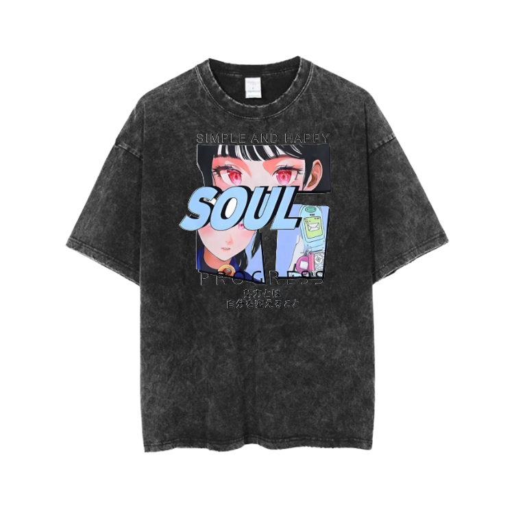 RANDOM ANIME GIRL t- shirt Washed  3