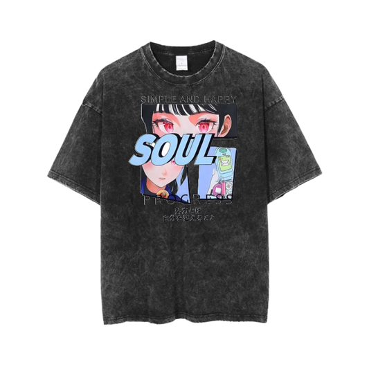 RANDOM ANIME GIRL t- shirt Washed  3