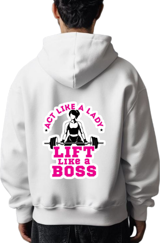 workout gym pilates Oversize Hoodie White Back 3