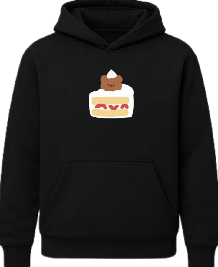bear Oversize Hoodie Black Back 3