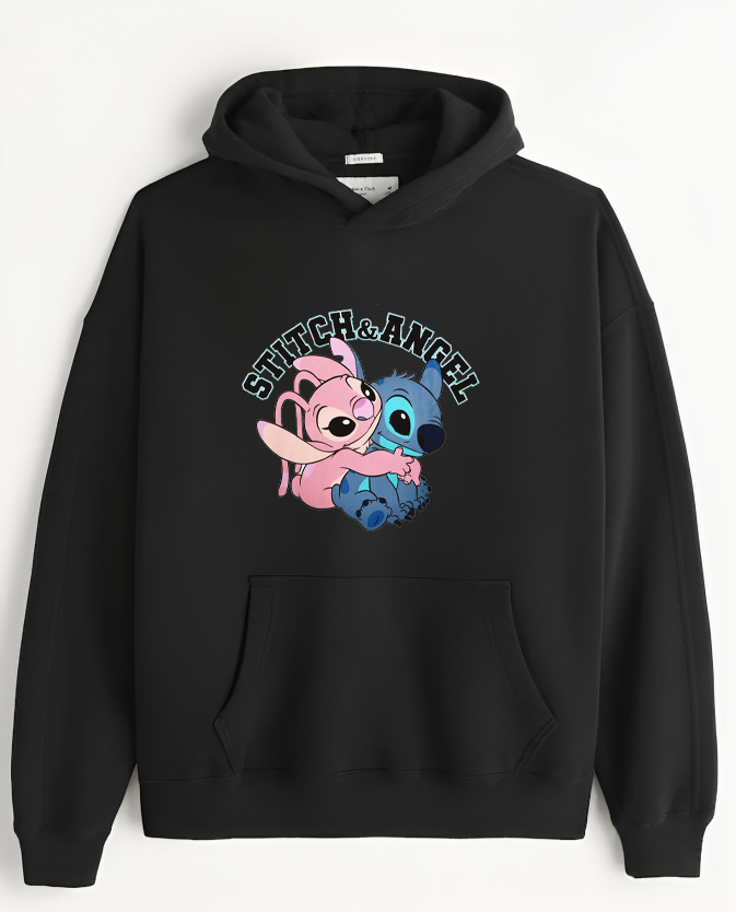 stitch Over Size hoodie Black 3