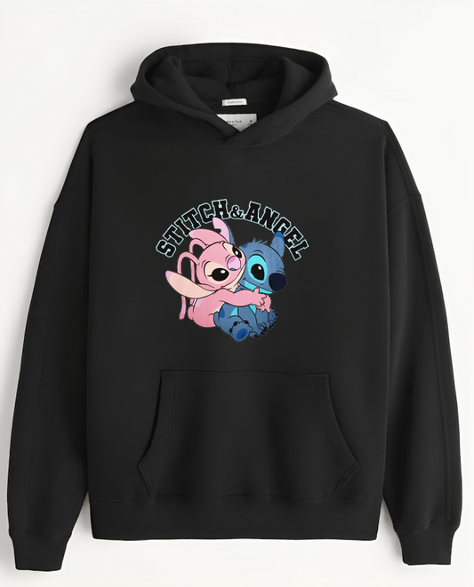 stitch Over Size hoodie Black 3