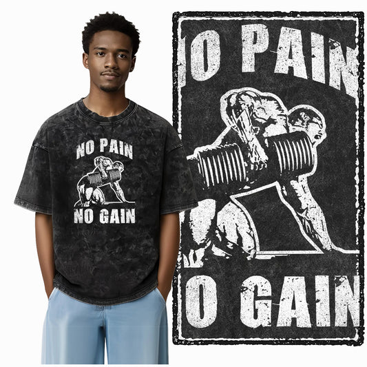 Go Hard Or Go Home Workout Gym T-Shirt Washed Oversized for Men Women, Vintage Fitness Bodybuilding Graphic Tee, Casual Short Sleeve Charcoal Top 3