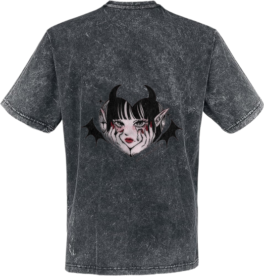 Devil Girl t- shirt One Size Washed Back 3