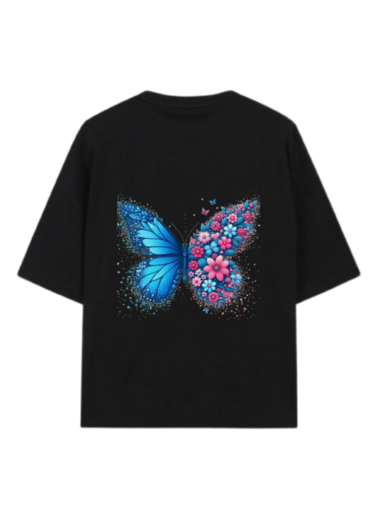 butterflies t- shirt Black Back 3