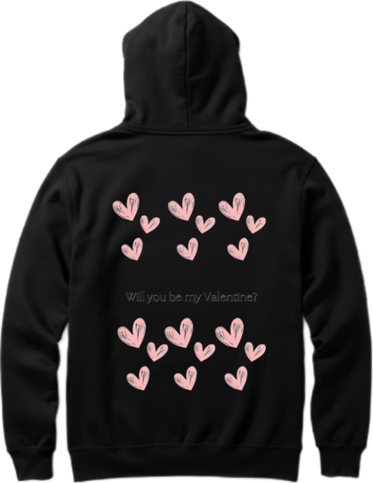 VaIentine coupIe Oversize Hoodie Black Back 3