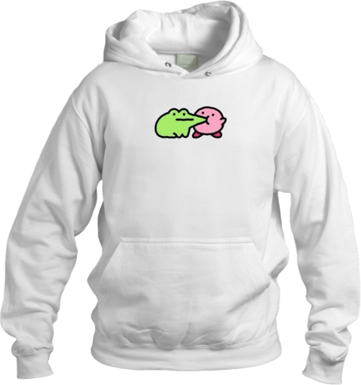 Cute Pink Anime Kirby Character Graphic Hoodie for Women and Men, Kawaii Cartoon White Pullover Sweatshirt 3