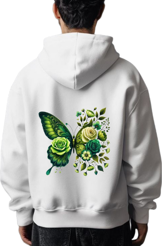 butterflies Oversize Hoodie White Back 3