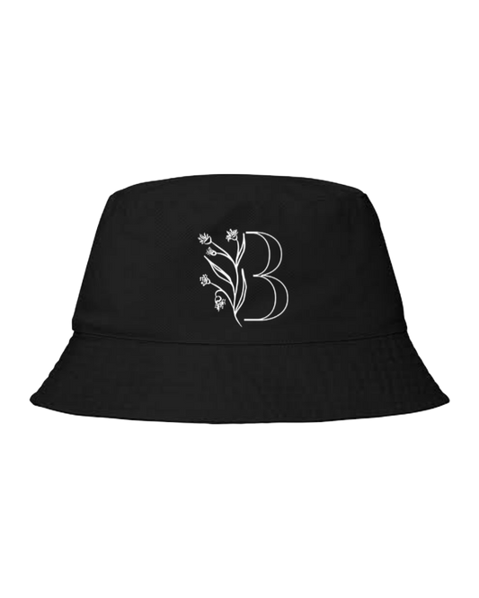 vector letter Bucket hat Fishman hat cap Black B 3