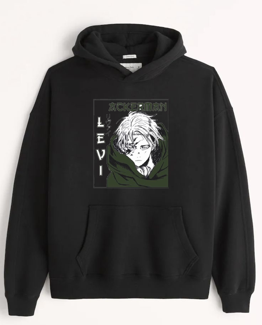 Anime Attack on titan shingeki no kyojin eren levi mikasa Aot black Oversize  HOODIE 4