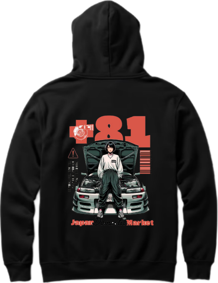 Japan Domestic Market Over Size hoodie Black Back 42