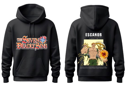 Anime Nanatsu no taizai seven deadly sins Oversize Hoodie Black Back 3