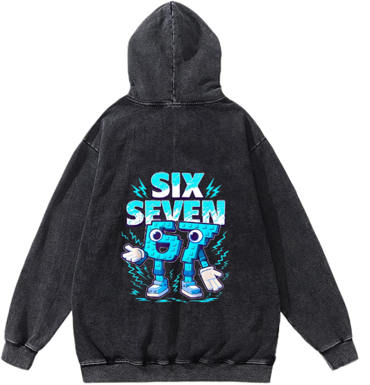 67 designs Oversize Hoodie Washed Back 3