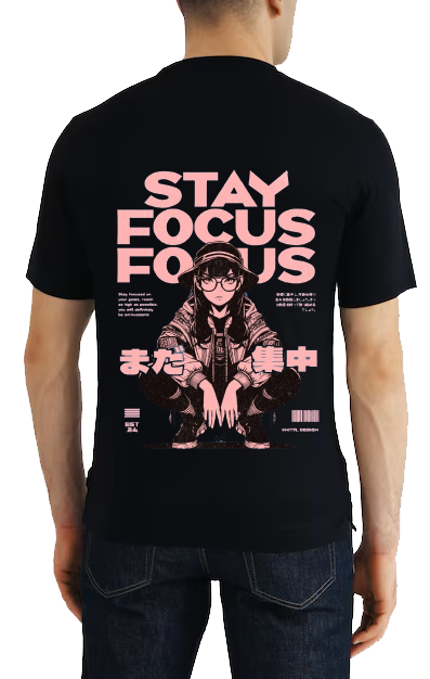 STAY FOCUS FOCUS   One Size t- shirt Black Back 3
