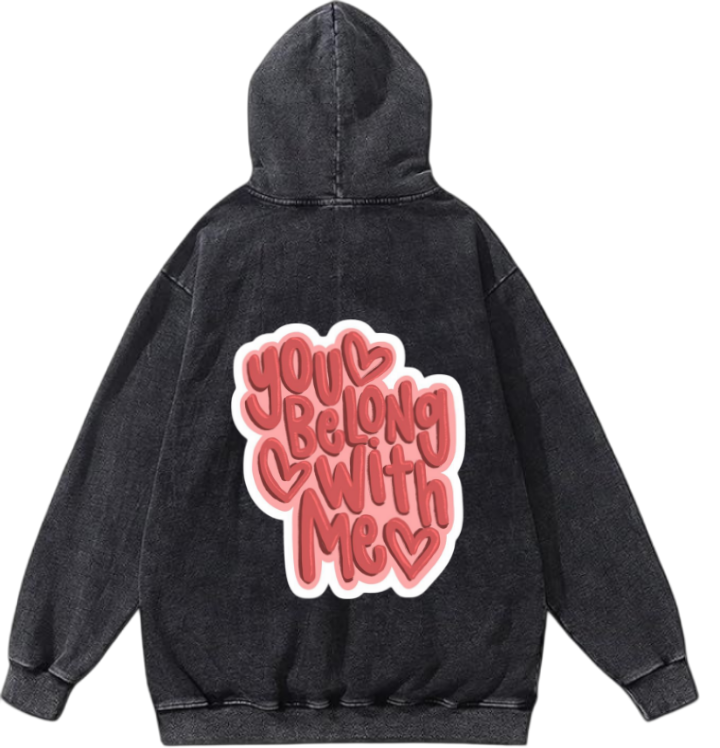 VaIentine coupIe Oversize  Hoodie Washed gray Back 3