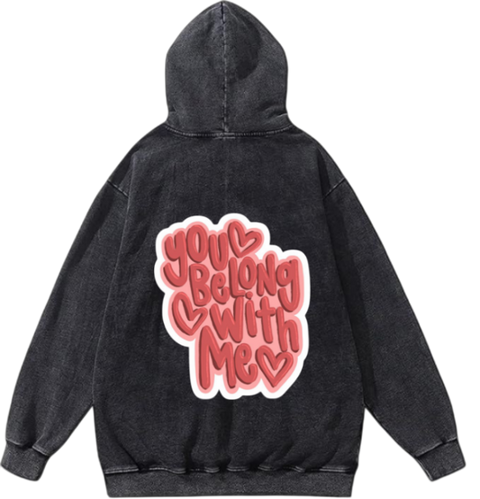 VaIentine coupIe Oversize  Hoodie Washed gray Back 3