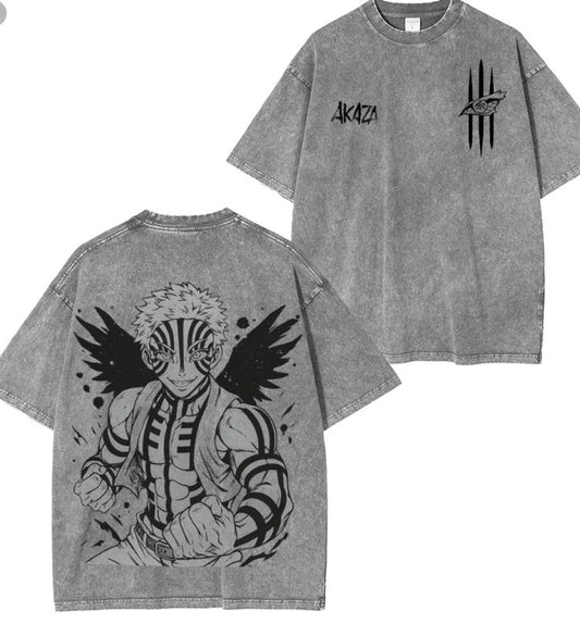 Demon Slayer t-shirt Over Size Washed Back 1