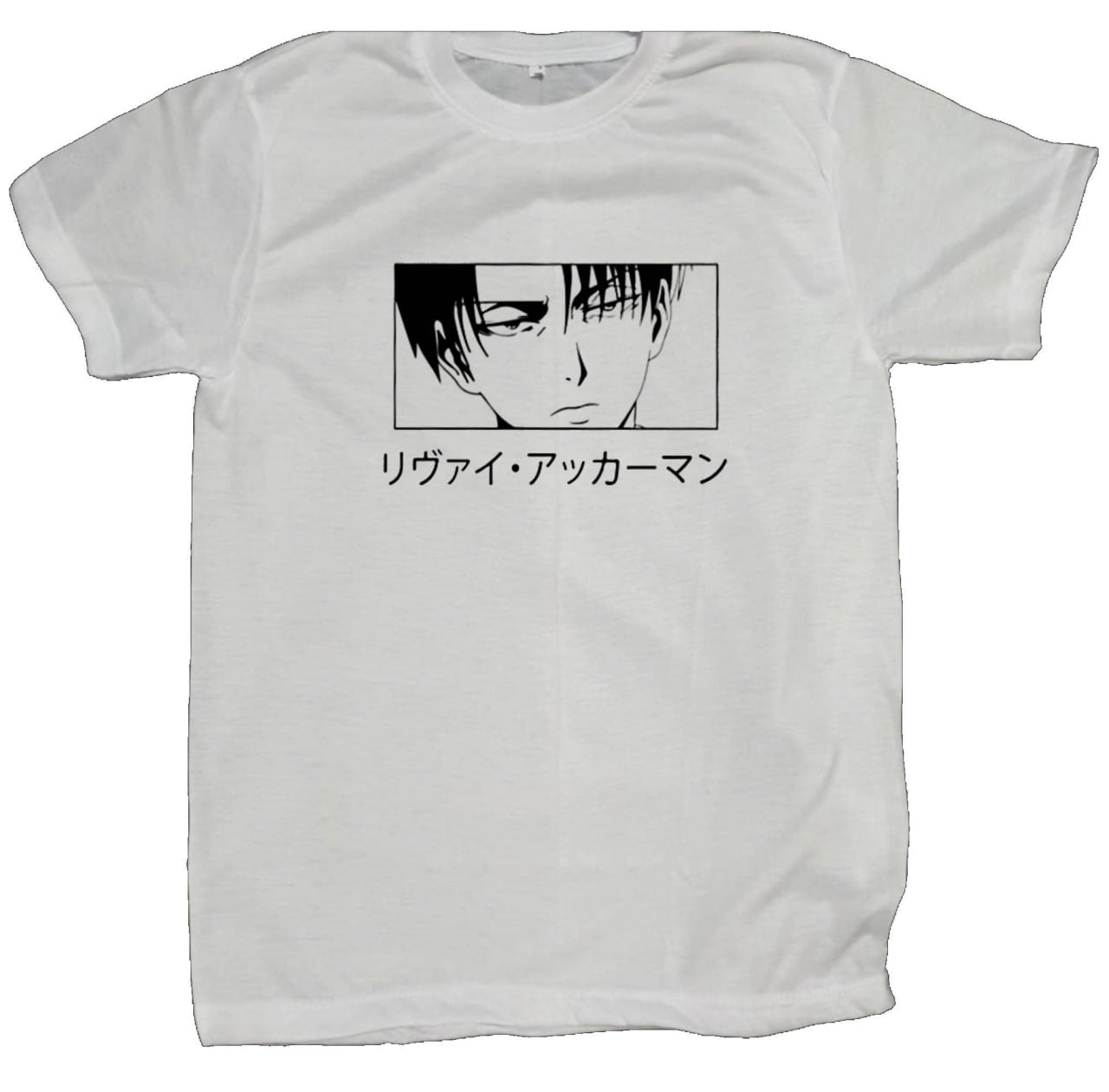Anime Attack on titan shingeki no kyojin eren levi mikasa  Aot white fit t- shirt 4