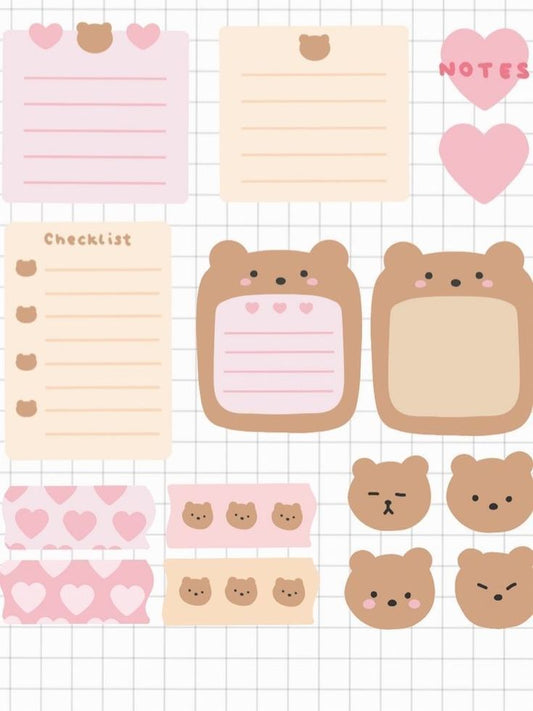 Aesthetic Cute Stickers Pack - Waterproof Vinyl Cartoon Decals for Water Bottles, Laptops, Scrapbooking, Kawaii Stationery Supplies sticker journal sticker