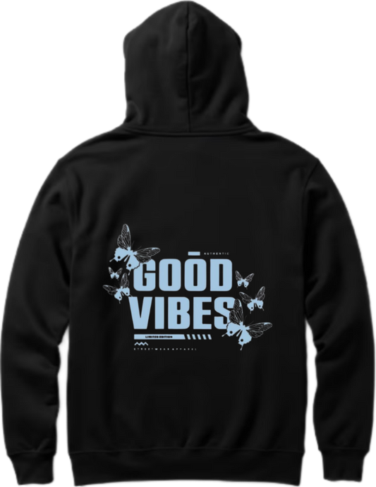 butterflies Oversize Hoodie Black Back 40