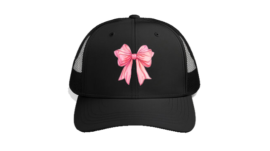 Baseball cap Black A classic, satin pink coquette ribbon bow 88