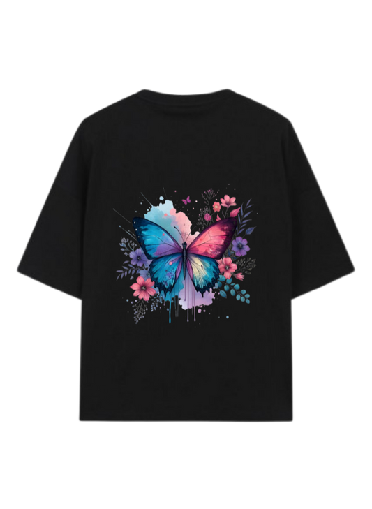 butterflies t- shirt Black Back 40