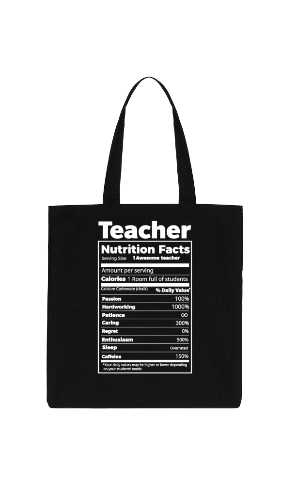 Teacher Back text tote bag Black 38