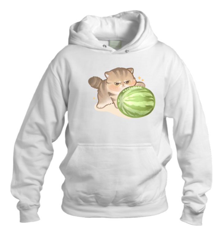 cat Oversize Hoodie White 40
