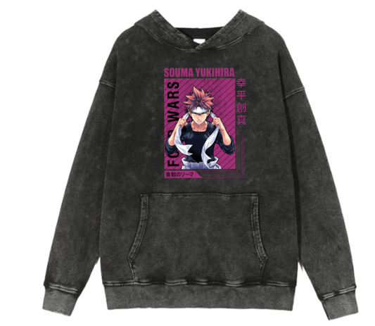 Shokugeki no Soma Sōma Yukihira Over Size hoodie Washed 2