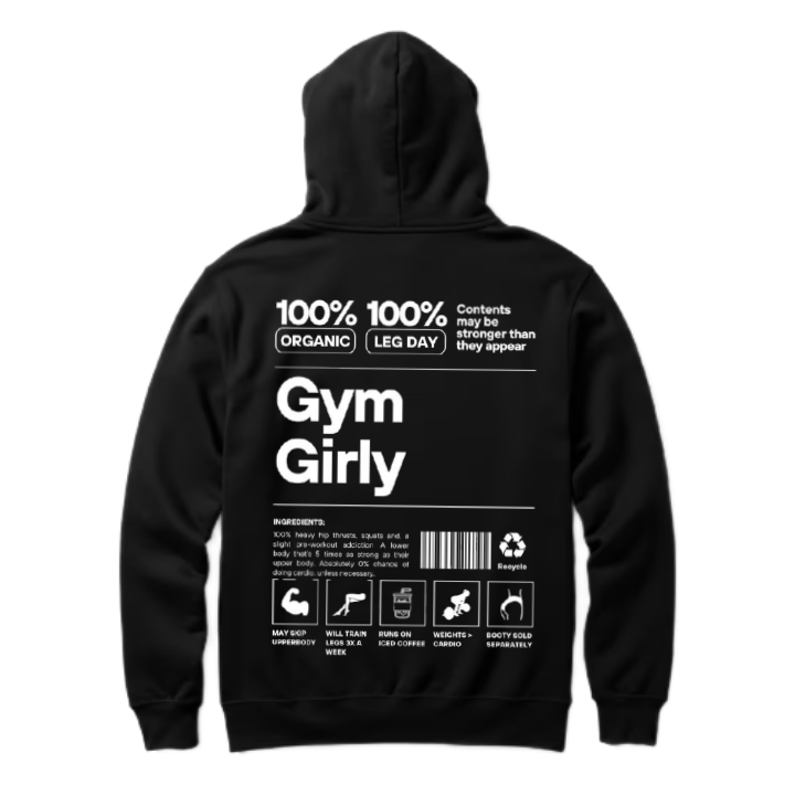 Gym Girly Back text oversize hoodie back 40
