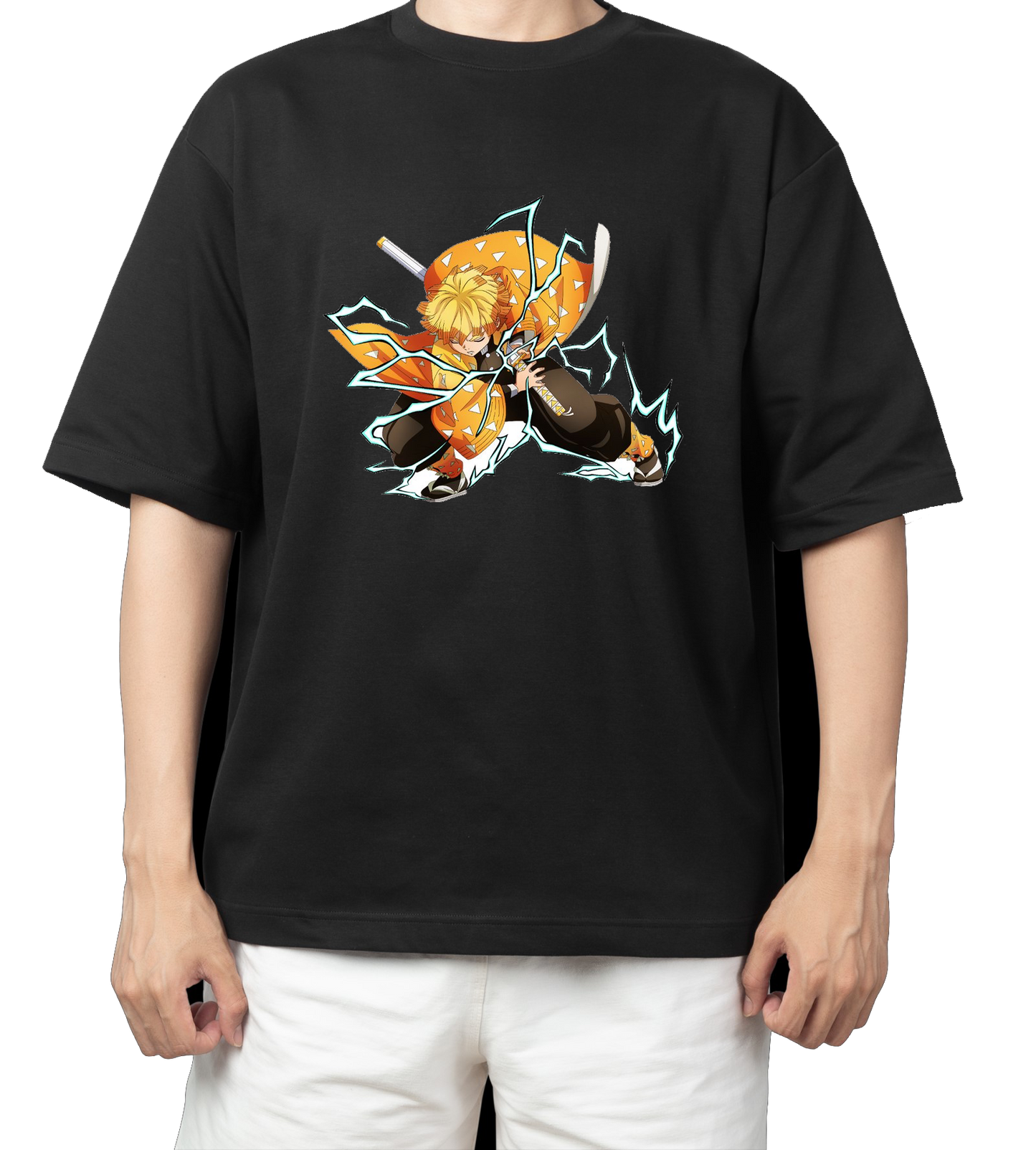 Anime Demon slayer nezuko tanjiro t- shirt Oversize Black 40