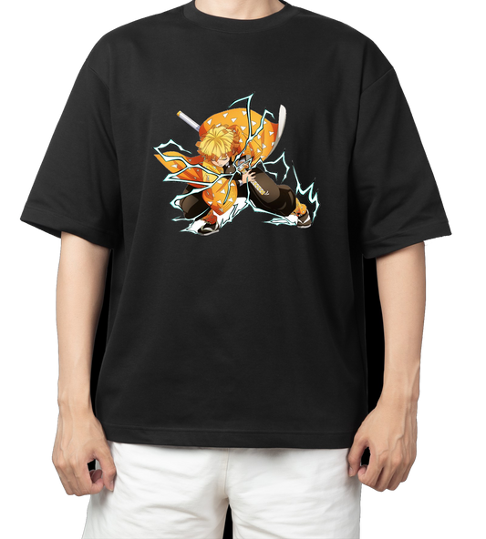 Anime Demon slayer nezuko tanjiro t- shirt Oversize Black 40