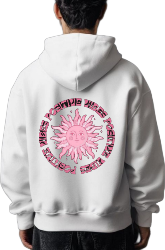 Positive Vibes One Size hoodie White Back 40