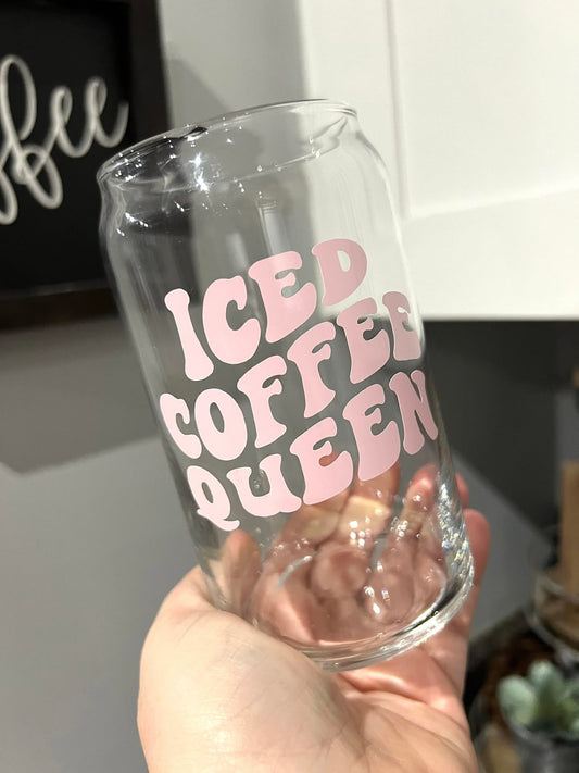 Mug with Wooden Lid and Clear Glass Straw: Practical for Juices and Ice Coffee happy things (Copy)