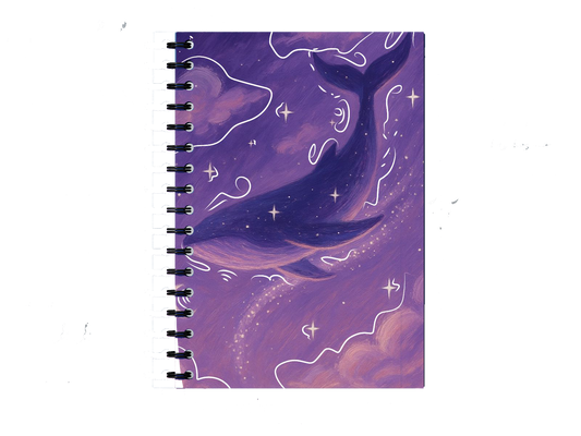 Purple Space Whale Notebook A5 40