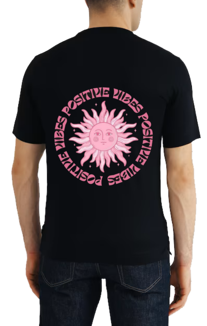 Positive Vibes t- shirt One Size Black back 40