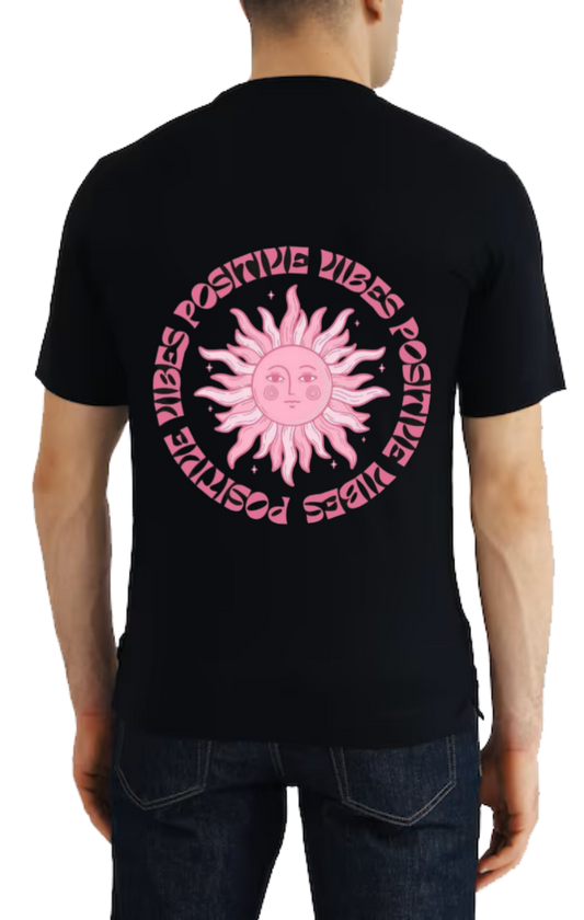 Positive Vibes t- shirt One Size Black back 40