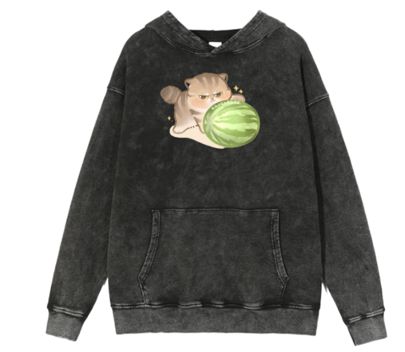 cat Oversize Hoodie Washed 40