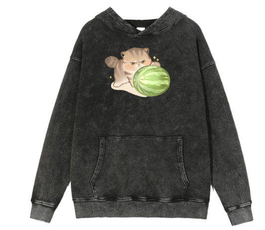 cat Oversize Hoodie Washed 40
